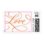 Love ... with a Flourish : Hot Orange and Hot Pink Stamps