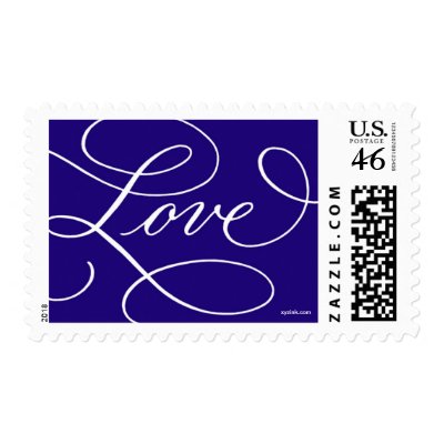 Love ... with a Flourish : Navy and White Stamps