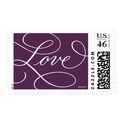 Love ... with a Flourish : Plum and White Stamp