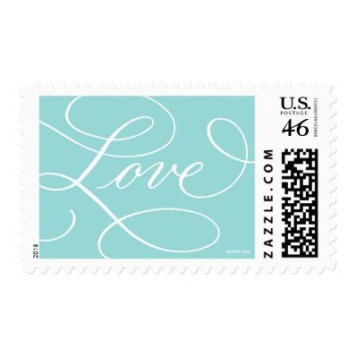 Love ... with a Flourish : Robin&#39;s Egg and White Stamp