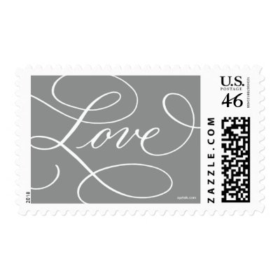 Love ... with a Flourish : Slate Grey and White Stamps