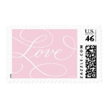 Love ... with a Flourish : White and Soft Pink Postage Stamps