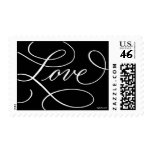 Love ... with a Flourish : White on Black Stamp