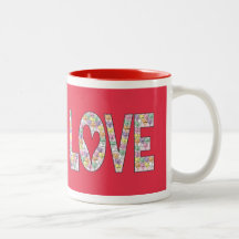 Love with candy hearts mug
