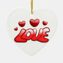 Love with Hearts Christmas Ornament