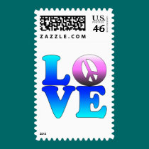 Love with Peace Sign postage
