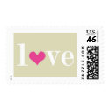 Love with Pink Heart postage by weddingchannel Love with Pink Heart postage