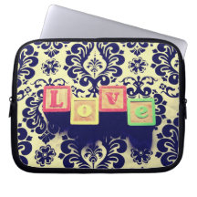Love Wooden Blocks Laptop Sleeve
