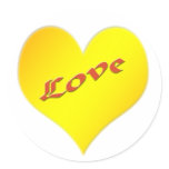 love yellow heart stickers