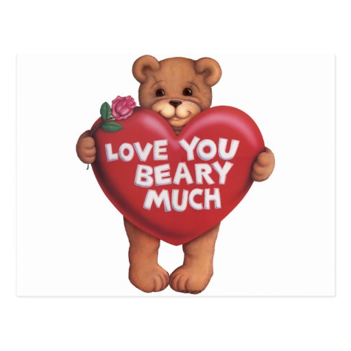 Love You Beary Much Products Postcard Zazzle