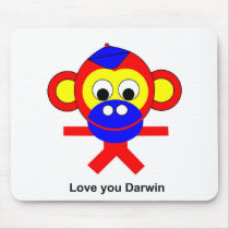 Love you Darwin mousepads by lonvig Love you Darwin mousepads