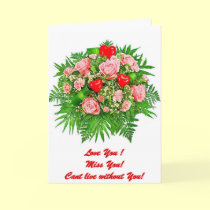 Love You ! Flower composition cards