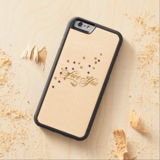 Love You Gold Glitter Carved® Maple iPhone 6 Bumper Case