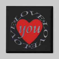 Love You-Heart magnets