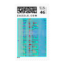 Love You (in blue) postage