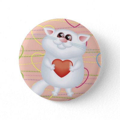 Love You Kitty button by kidsonly. Sweet little pin to keep or give. Get a few for you and your friends. Adorable for kids! Fun to give out to a reading 