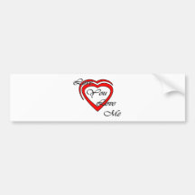 Love You Love Me Grey Hearts Red The MUSEUM Zazzle Bumper Sticker