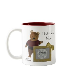 Love You Mom Cute Bear Personalized Photo Mug