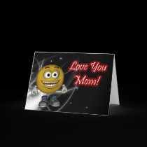 Love You Mom Happy Mothers Day Card With Smiley