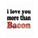 Love You More Than Bacon Postcards