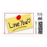 Love You Thumbtack Postage Stamp