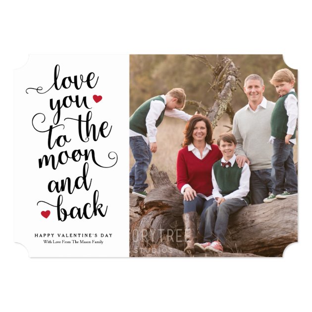Love You To The Moon And Back 5x7 Paper Invitation Card