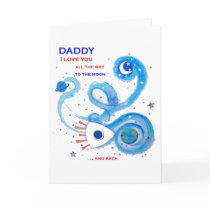 Love You to the moon Father's Day Greeting Card