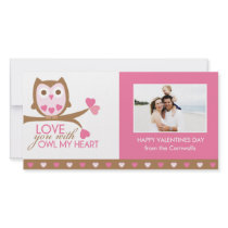 Love you with owl my heart photo greeting card