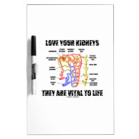 Love Your Kidneys They Are Vital To Life (Nephron) Dry-Erase Whiteboards