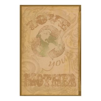 Love your Mother Earth Shabby Chic Grunge Vintage print