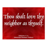 Love Your Neighbor Galatians 5:14 Postcards