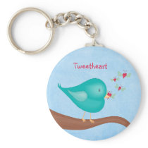 Lovebird catching a Lovebug keychains