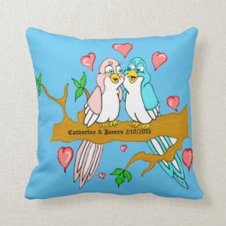 Lovebird Square Throw Pillow