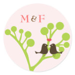 Lovebirds (Blush Pink) Envelope / Favor Seal Stickers