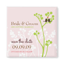Lovebirds (Blush Pink) Save the Date magnets