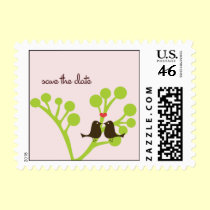 Lovebirds (Blush Pink) Save the Date Postage postage by poptasticbride Lovebirds (Blush Pink) Save the Date Postage postage