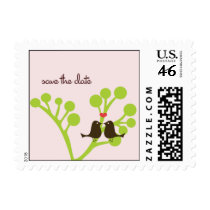 Lovebirds (Blush Pink) Save the Date Postage postage