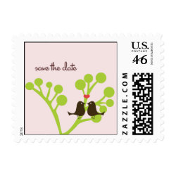 Lovebirds (Blush Pink) Save the Date Postage stamp