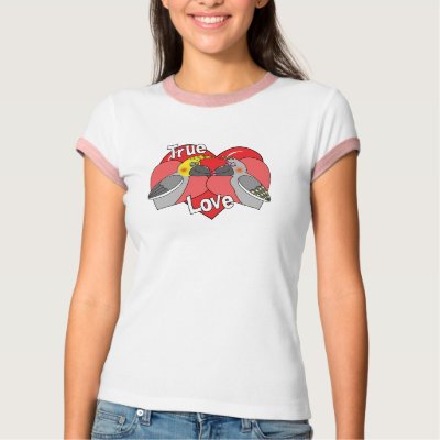 Lovebirds Cartoon Cockatiels Apparel Tee Shirts by MenagerieMayhem