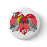 Lovebirds Cartoon Cockatiels Button