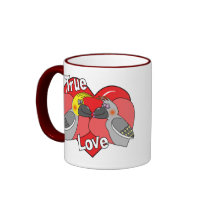 Lovebirds Cartoon Cockatiels Mug