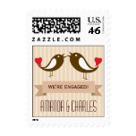 Lovebirds Cream Engagement Postage