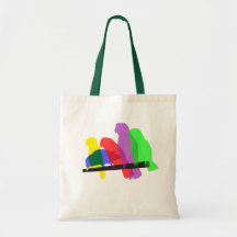 Lovebirds del arco iris bolsas lienzo