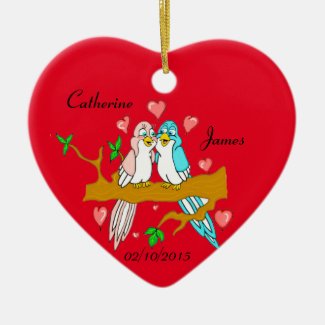 Lovebirds Heart Ornament