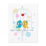 Lovebirds in Cage Postcard