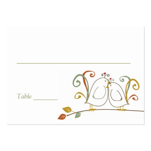 Lovebirds on Branches Place Cards Business Card