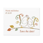 Lovebirds on Branches Save the Dates Post Cards