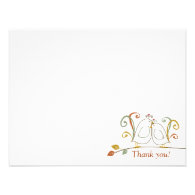 Lovebirds on Branches Thank You Notecards Custom Announcements