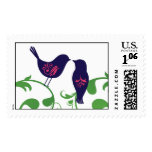 Lovebirds on swirls stamps