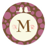 Lovebirds (Polka Dot) Wedding Favor Sticker / Seal